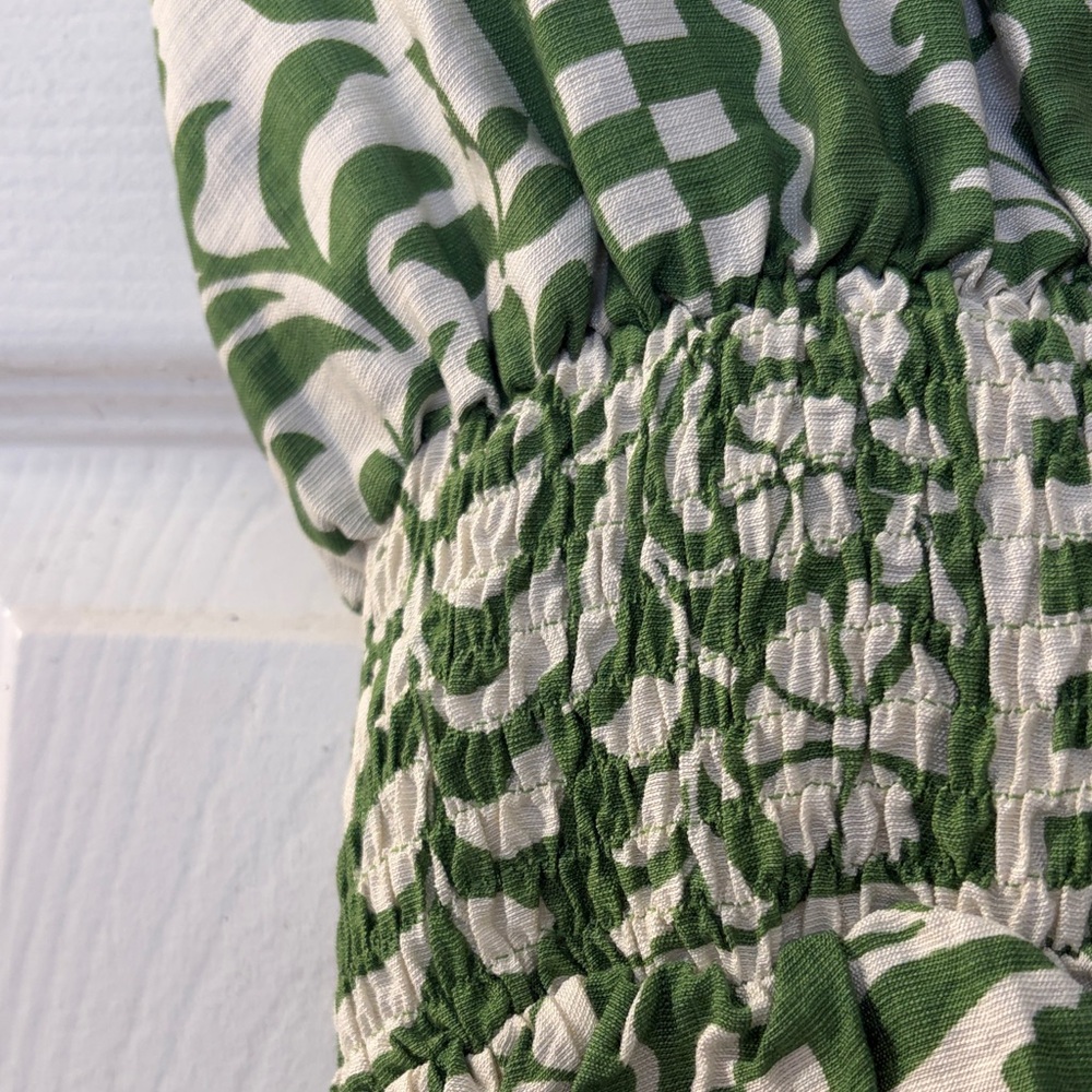 Umgee Green and White Patterned Blouse - Picture 4 of 6
